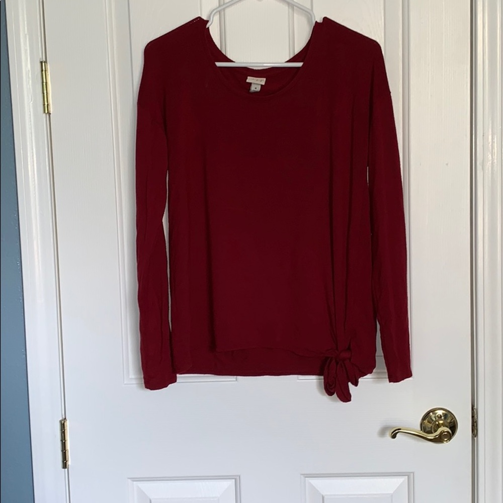 Red Long Sleeve Top